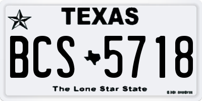 TX license plate BCS5718