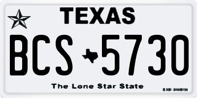 TX license plate BCS5730