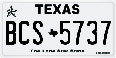 TX license plate BCS5737