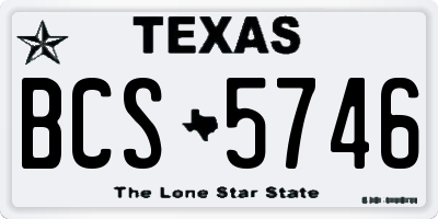 TX license plate BCS5746