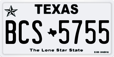 TX license plate BCS5755