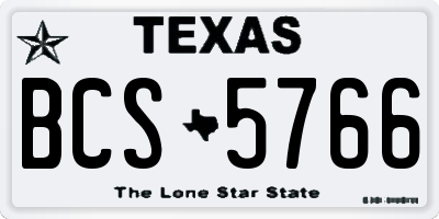TX license plate BCS5766