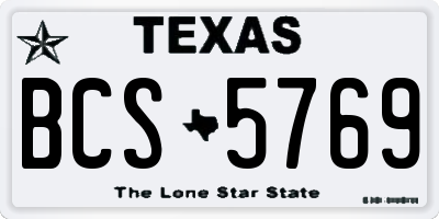 TX license plate BCS5769