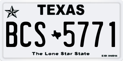 TX license plate BCS5771