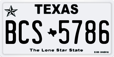 TX license plate BCS5786