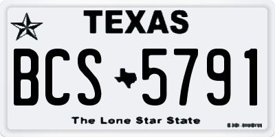 TX license plate BCS5791