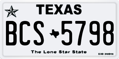 TX license plate BCS5798