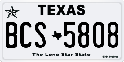 TX license plate BCS5808