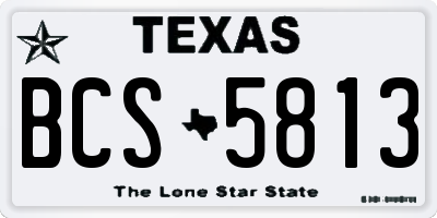 TX license plate BCS5813