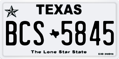 TX license plate BCS5845