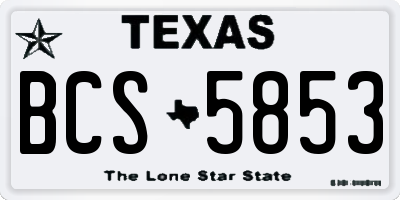 TX license plate BCS5853