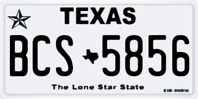 TX license plate BCS5856