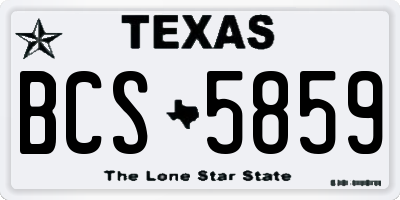 TX license plate BCS5859