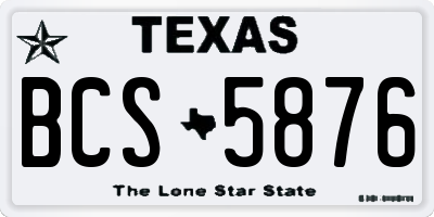 TX license plate BCS5876