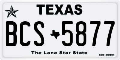 TX license plate BCS5877