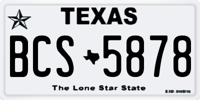TX license plate BCS5878