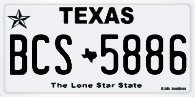 TX license plate BCS5886