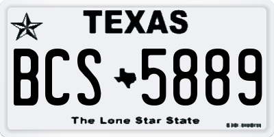 TX license plate BCS5889