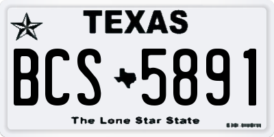 TX license plate BCS5891