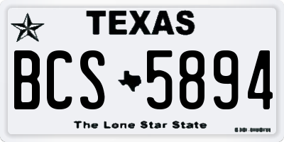 TX license plate BCS5894