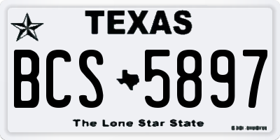 TX license plate BCS5897