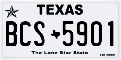 TX license plate BCS5901