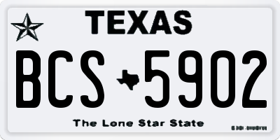 TX license plate BCS5902
