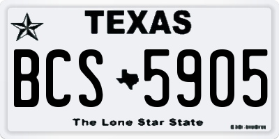 TX license plate BCS5905