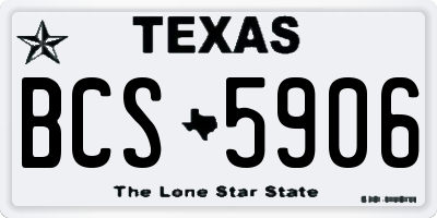 TX license plate BCS5906