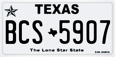 TX license plate BCS5907