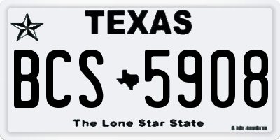 TX license plate BCS5908