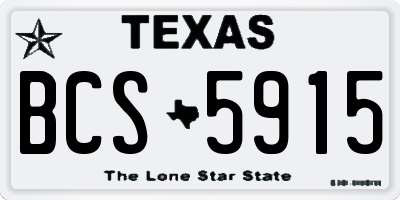 TX license plate BCS5915