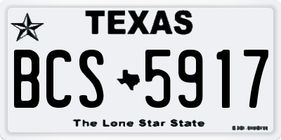 TX license plate BCS5917