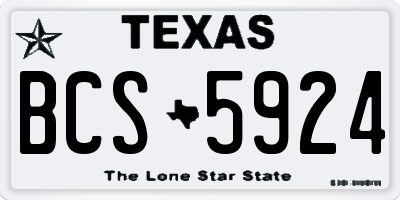 TX license plate BCS5924