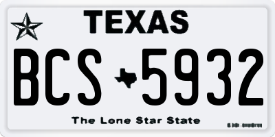 TX license plate BCS5932