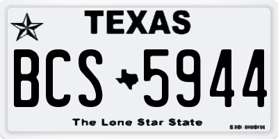 TX license plate BCS5944