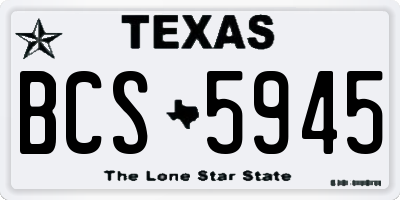 TX license plate BCS5945