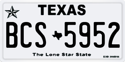 TX license plate BCS5952