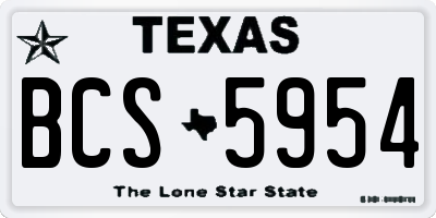 TX license plate BCS5954