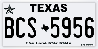 TX license plate BCS5956