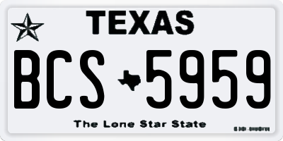 TX license plate BCS5959