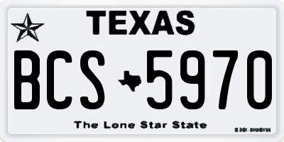TX license plate BCS5970