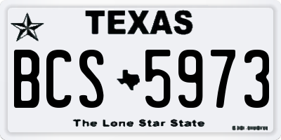 TX license plate BCS5973