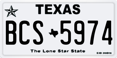 TX license plate BCS5974