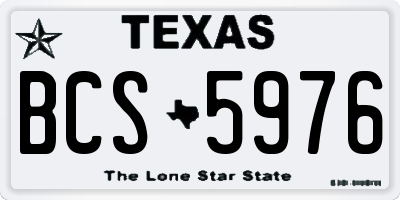 TX license plate BCS5976