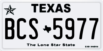 TX license plate BCS5977