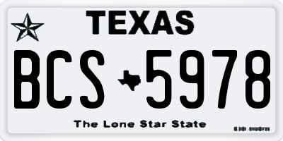 TX license plate BCS5978