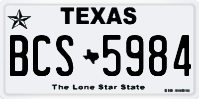 TX license plate BCS5984