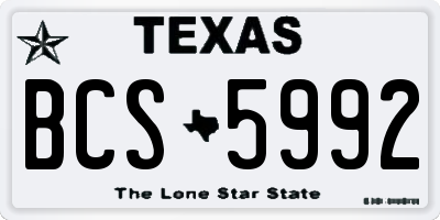 TX license plate BCS5992