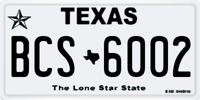 TX license plate BCS6002